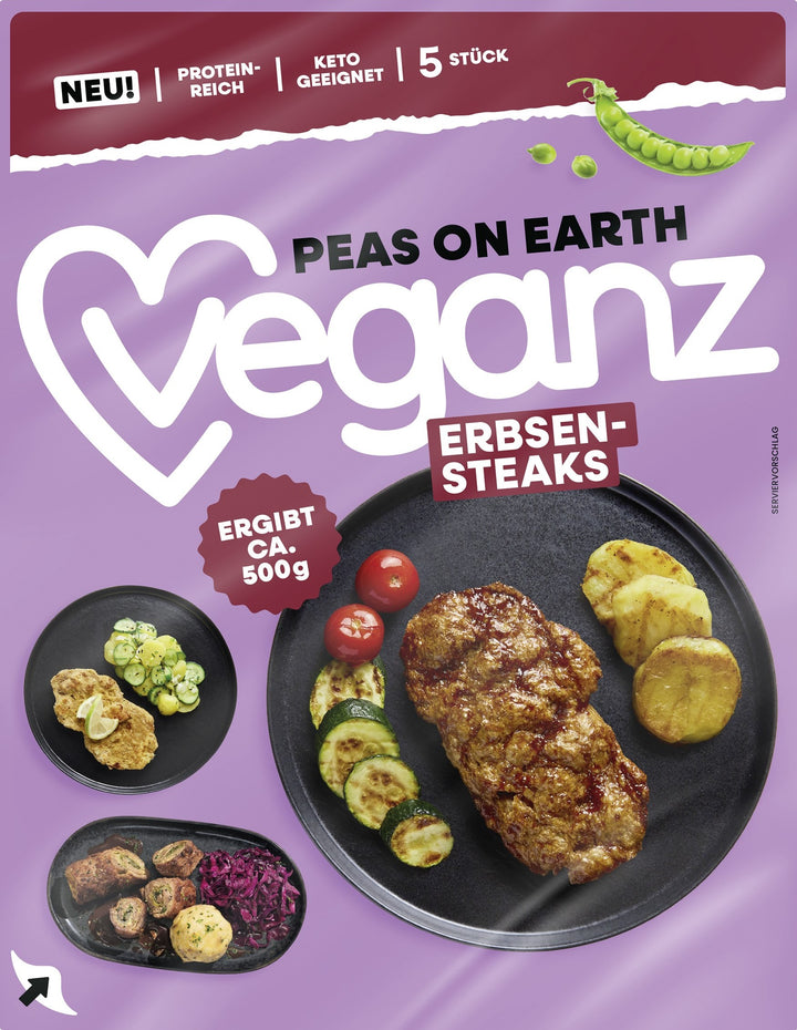 Veganz Peas on Earth Erbsen-Steaks 1kg MHD-Ware