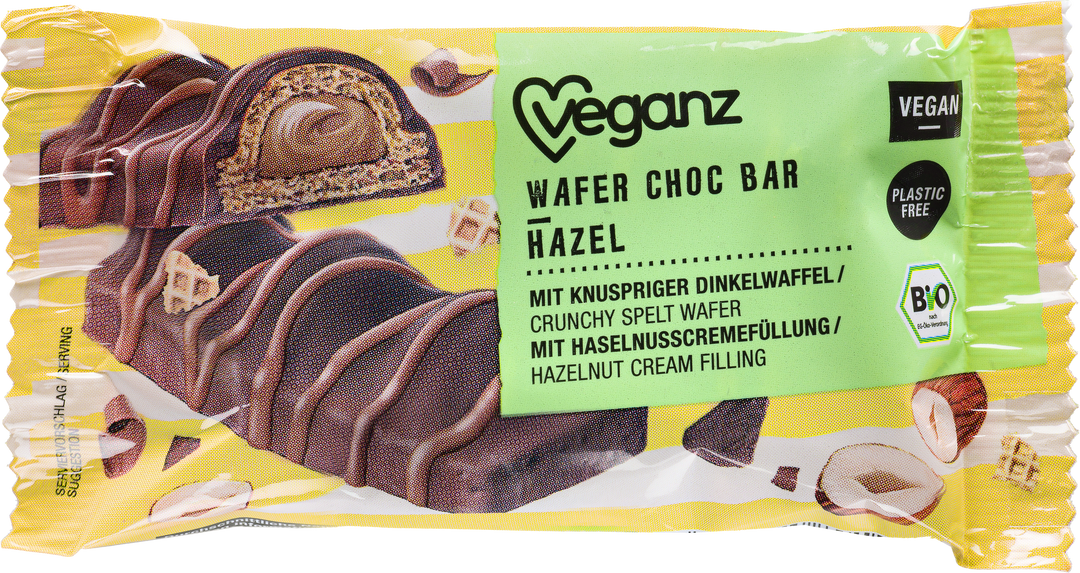 Bio Veganz Wafer Choc Bar Hazel 30g