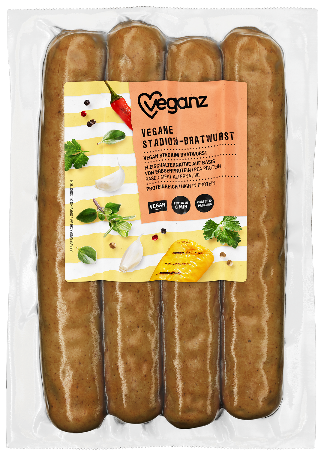 Veganz Vegane Stadion-Bratwurst 400g