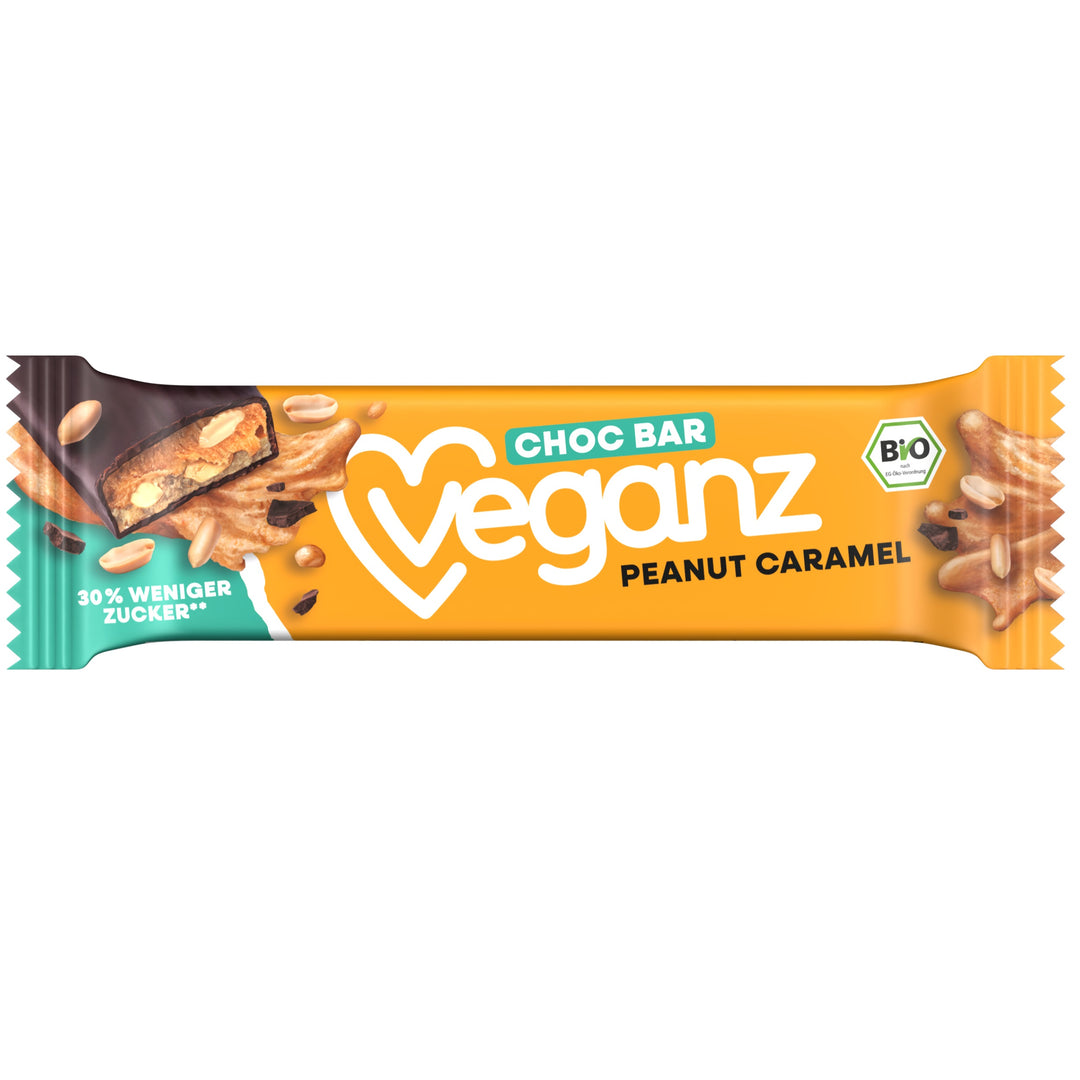 Organic Veganz Choc Bar Peanut Caramel