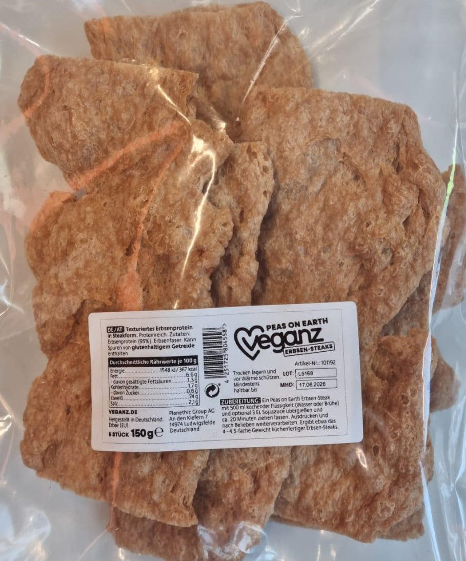 Werksverkauf Veganz Peas on Earth Erbsen-Steaks 150g