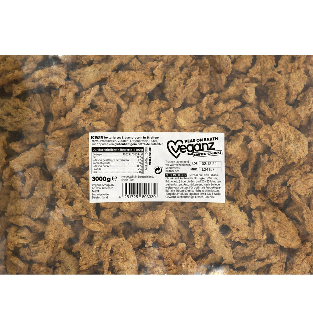 Veganz Peas on Earth Erbsen - Chunks 3kg - Veganz Shop