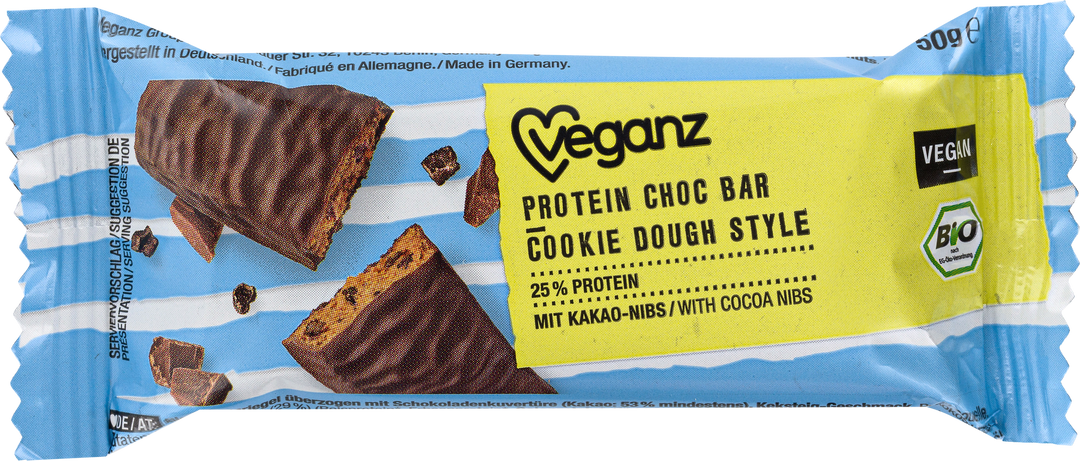 Organic Veganz Protein Choc Bar Cookie Dough Style