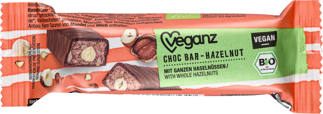 Organic Veganz Choc Bar Hazelnut
